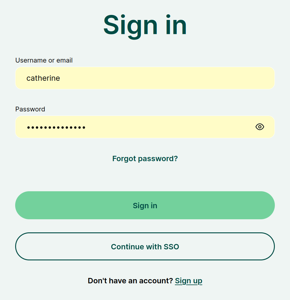 Sign in to Mergin Maps dashboard