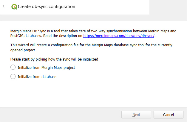 DB Sync configuration options