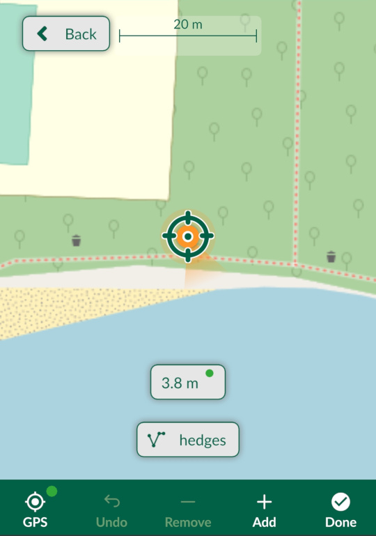 Surveying line feature in Mergin Maps mobile app