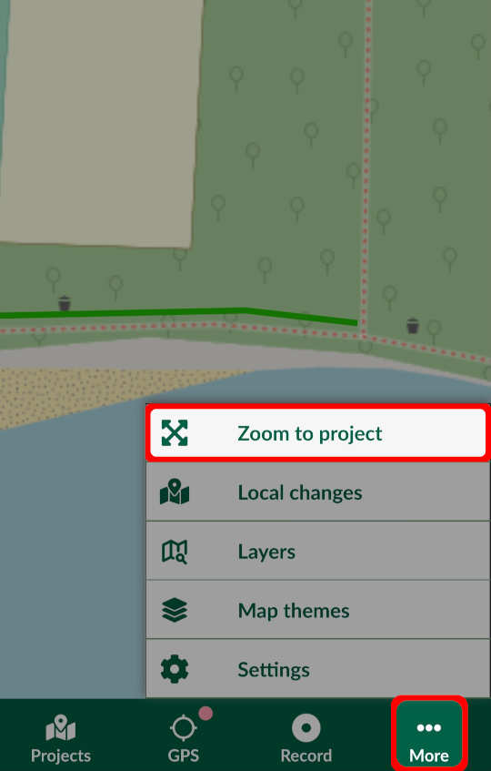 Zoom to project in Mergin Maps Input