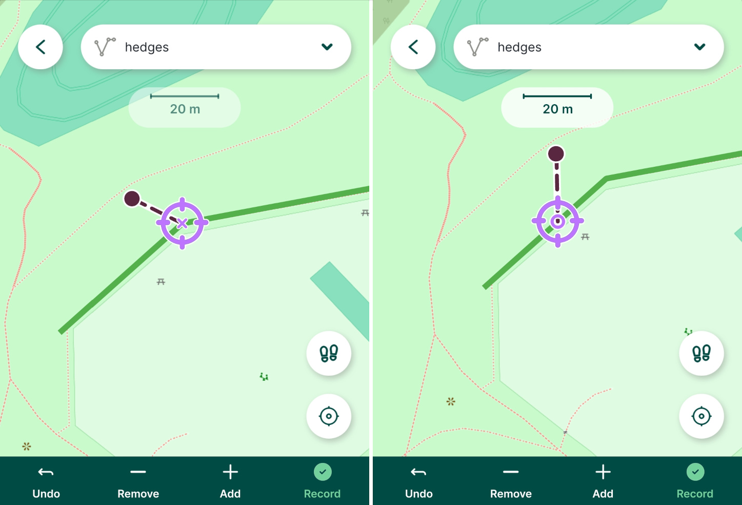 Snapping Vertices and Segments in Mergin Maps mobile app