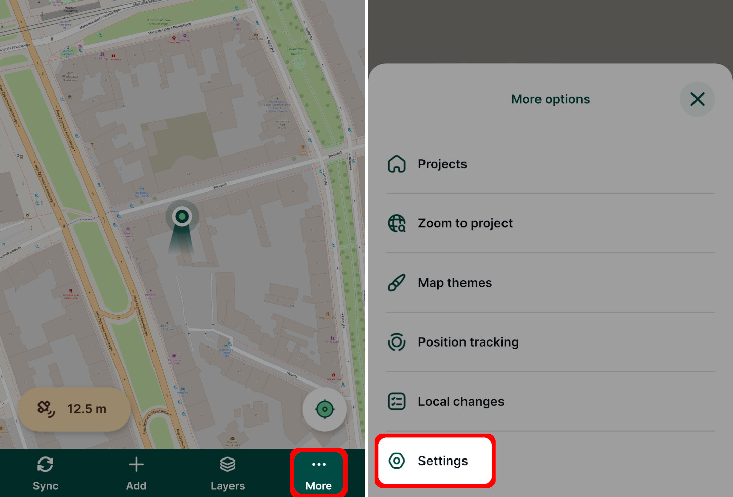 Mergin Maps mobile Settings