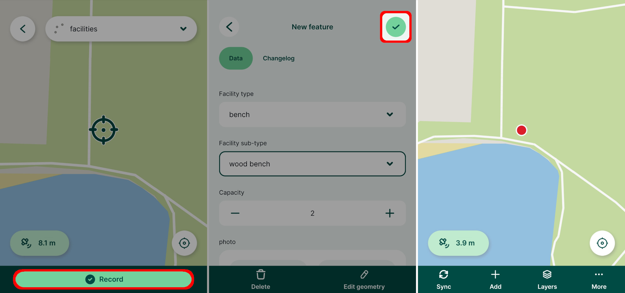 Add a point in Mergin Maps mobile app