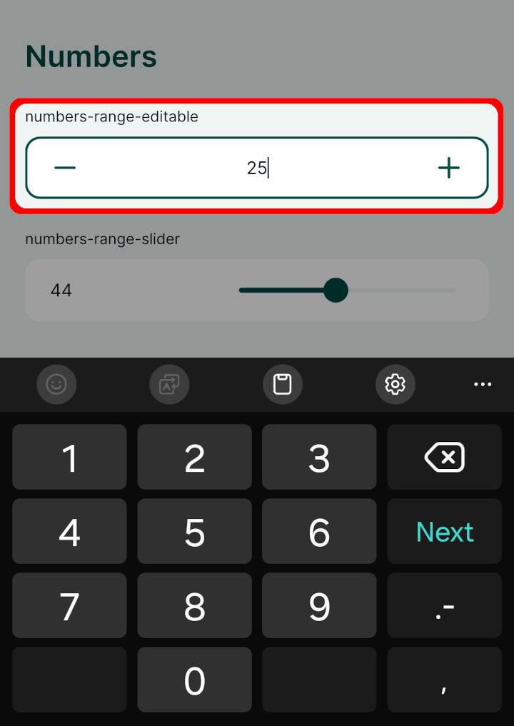 Mergin Maps mobile app number range field form