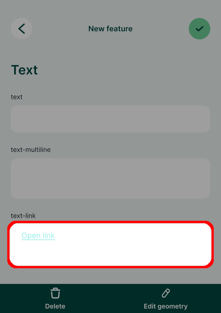 Hyperlink in Mergin Maps mobile app form