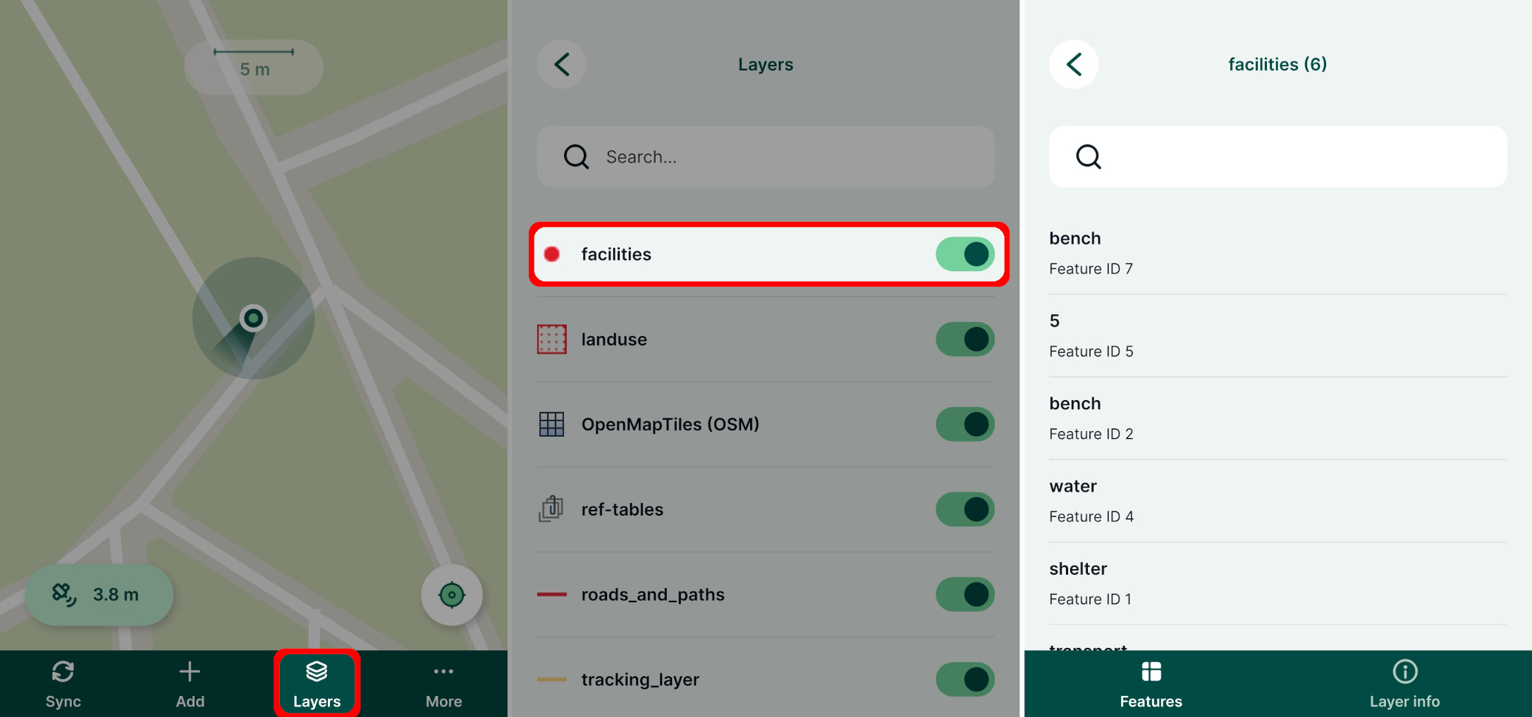 Layers in Mergin Maps mobile app