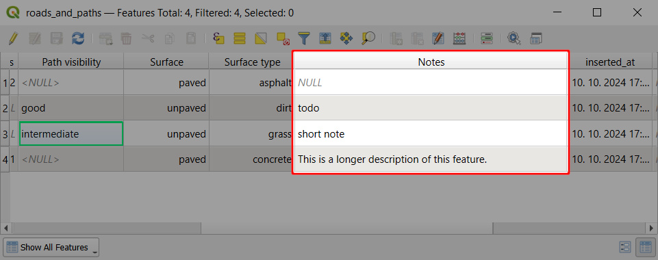 QGIS features sorted by text length