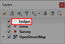 Hedges layer in QGIS