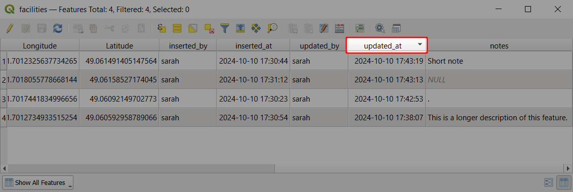 QGIS Attribute table order by value