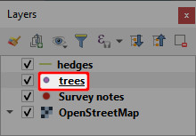 Trees layer in QGIS Layer panel