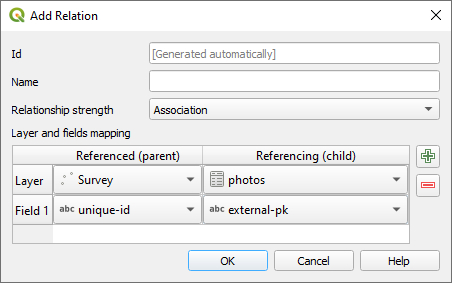 Surveyed feature and photos relation setup
