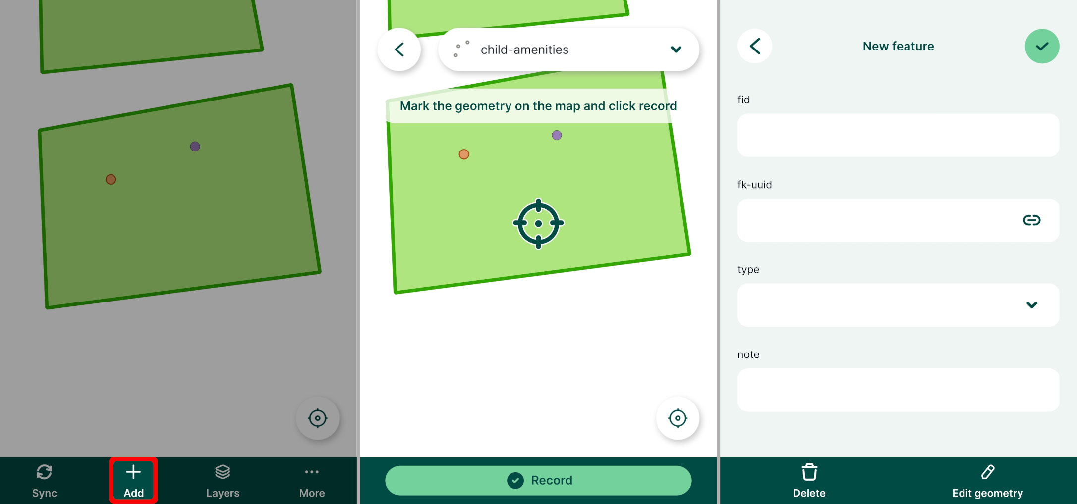 Mergin Maps mobile app relation widget added child feature Mergin Maps mobile app relation widget added child feature