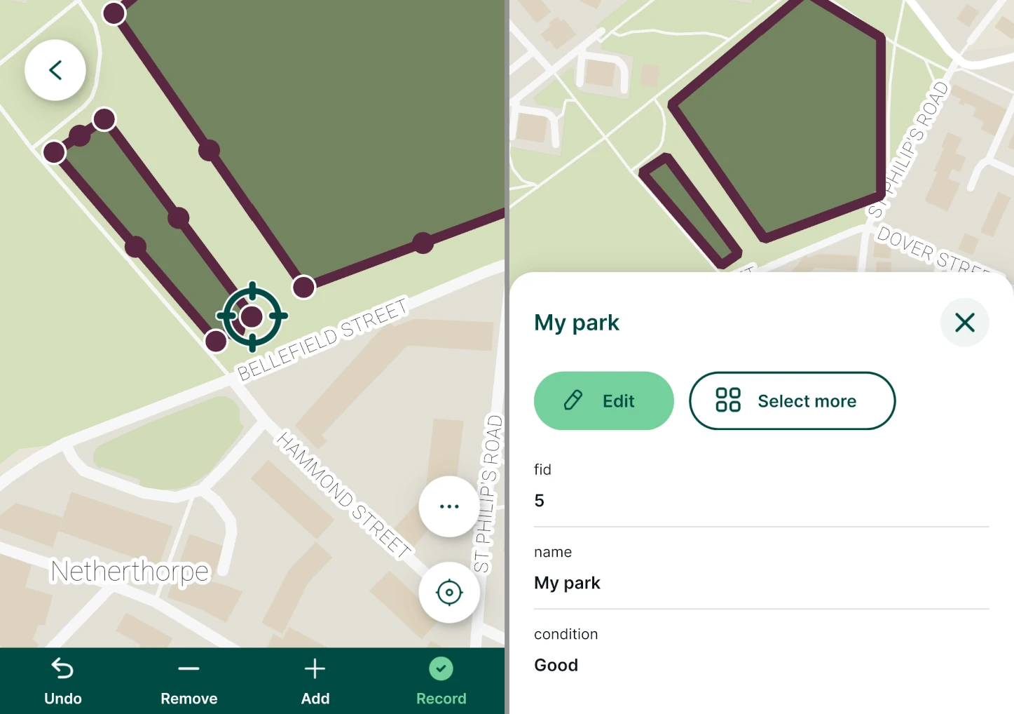 Adding geometry part in Mergin Maps mobile app