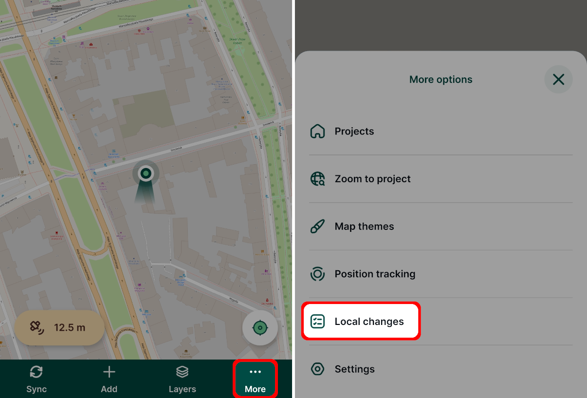 Project status with pending changes