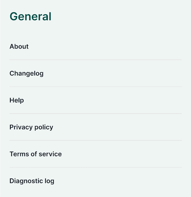 Mergin Maps mobile app settings general