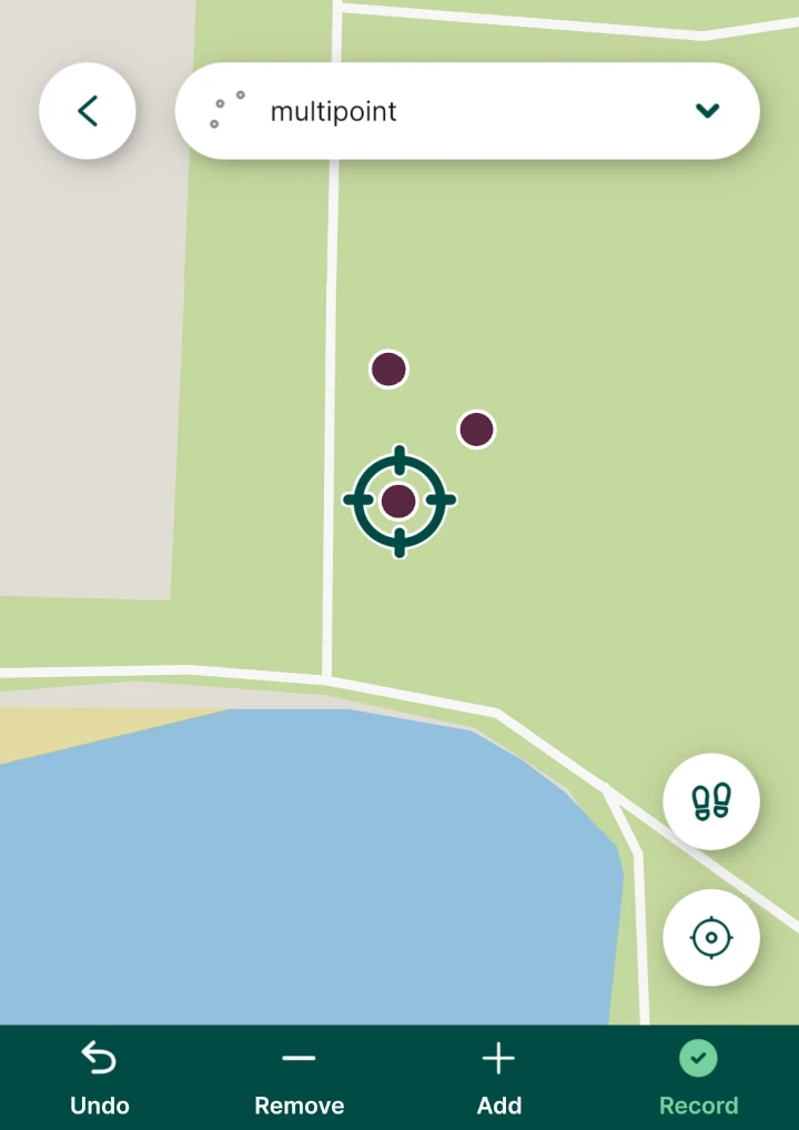 Adding a multipoint in Mergin Maps mobile app