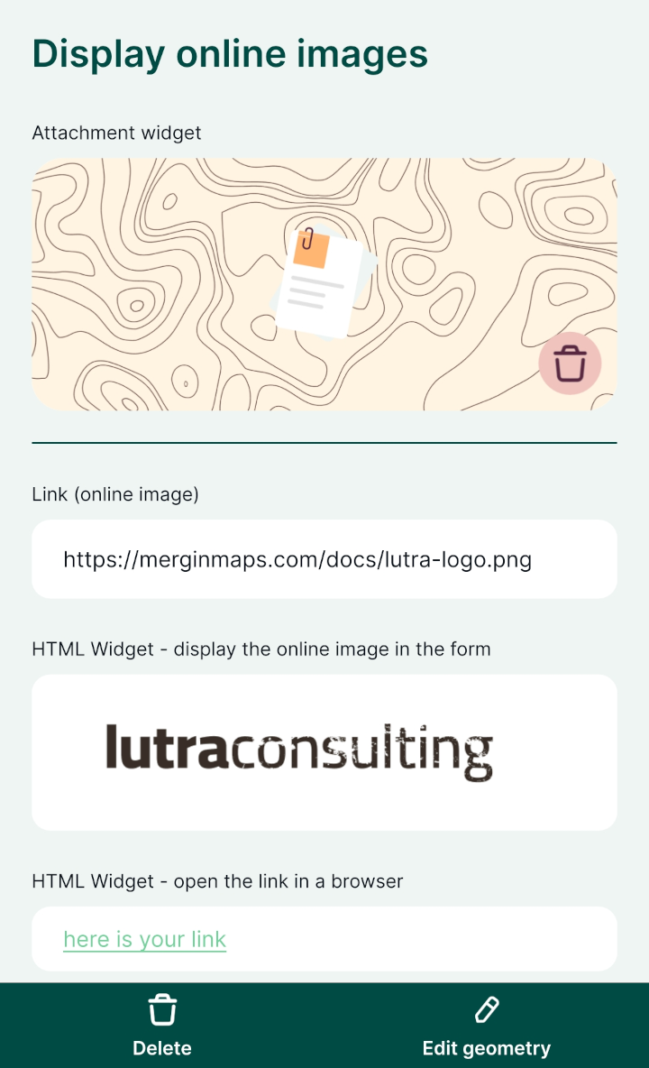 Mergin Maps mobile app online image preview