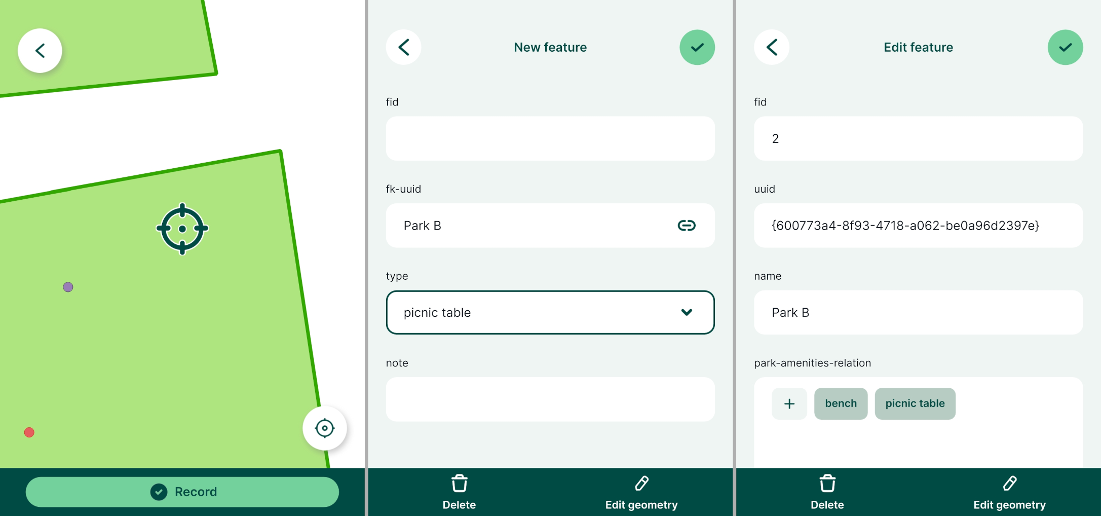 Mergin Maps mobile app relation widget added child feature Mergin Maps mobile app relation widget added child feature