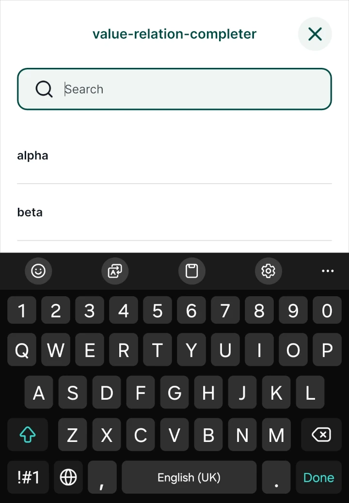 Mergin Maps mobile app value relation completer