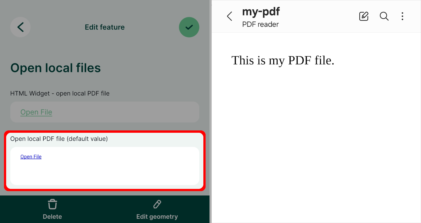 Open a local PDF file in Mergin Maps mobile app Open a local PDF file in Mergin Maps mobile app