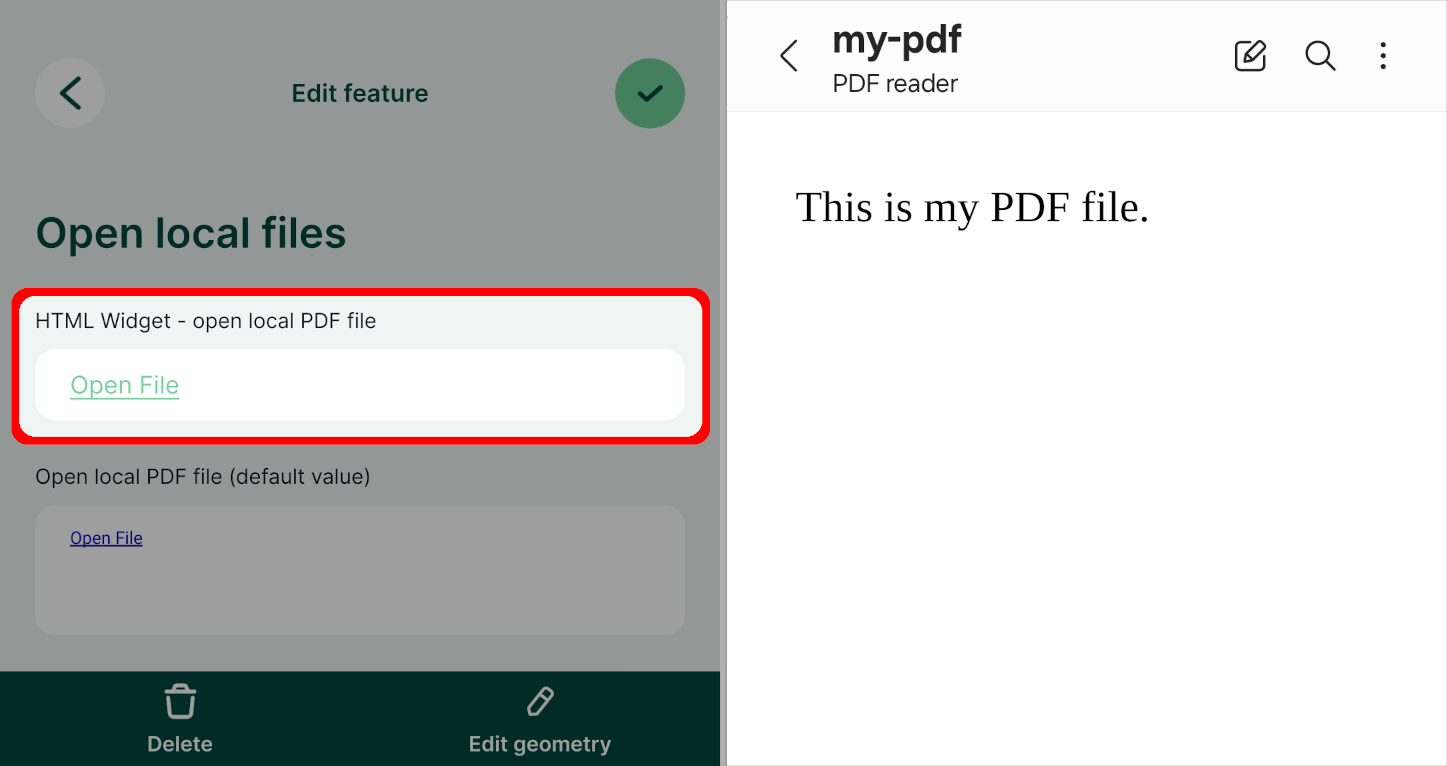 Open a local PDF file in Mergin Maps mobile app Open a local PDF file in Mergin Maps mobile app