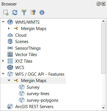 QGIS connected WFS layers