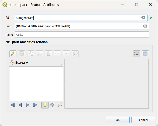 QGIS attributes form relation QGIS attributes form relation