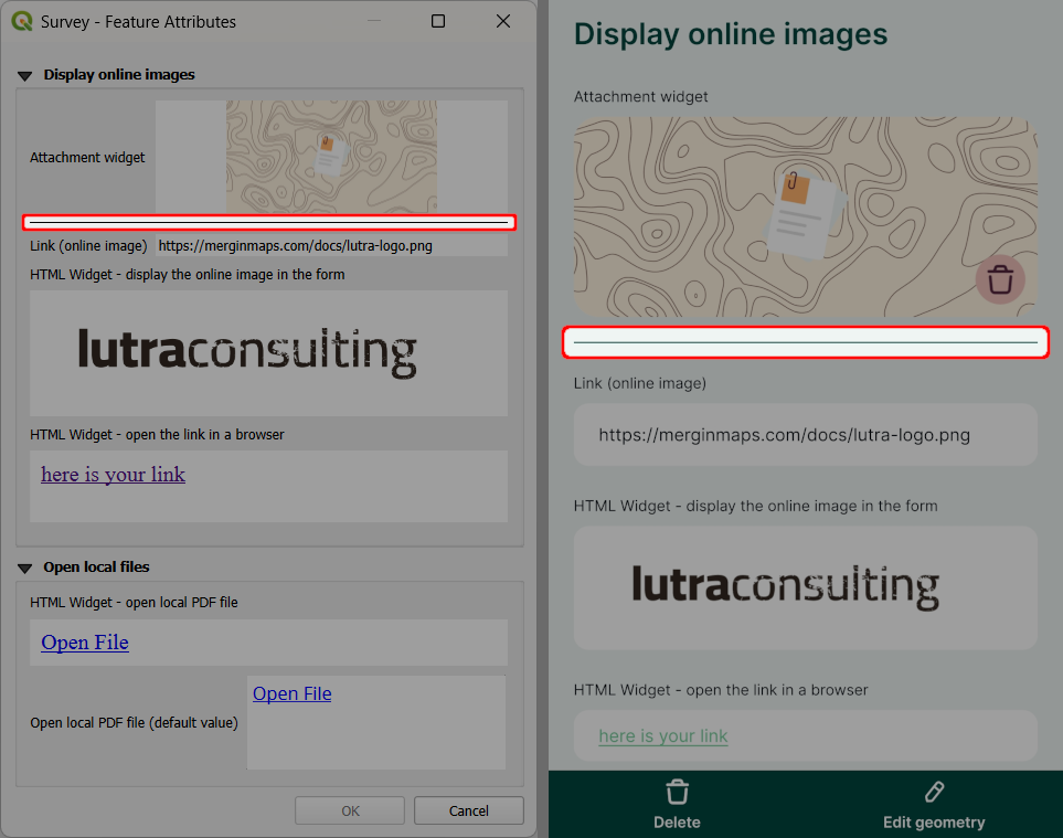 Spacer widget in QGIS and mobile app form