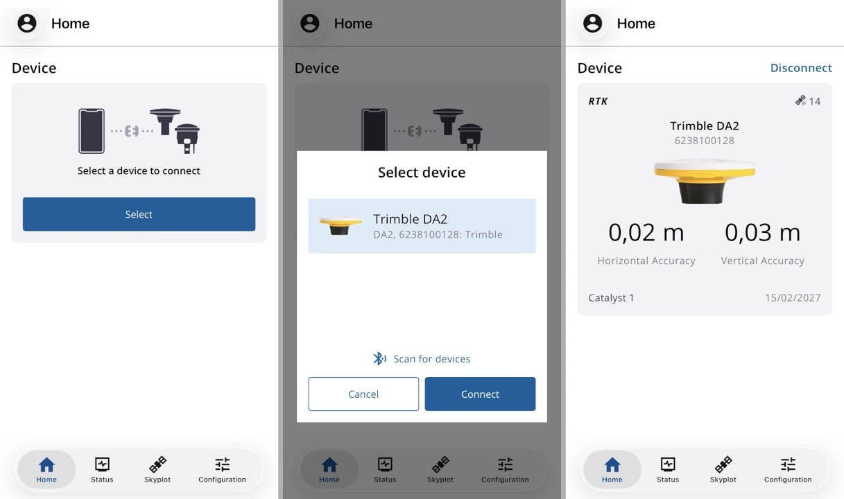 Trimble Mobile Manager Connecting GPS device