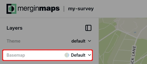 Mergin Maps Webmaps background maps